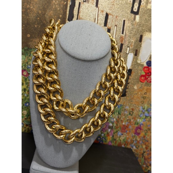 Unbranded Jewelry - Chunky Curb Chain Necklace Women Gold Tone Bold Statement Link Heavy 36"